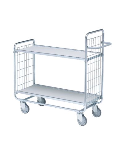 Shelving trolley 100-series 1380 x 460 x 1120 mm, 2-level, laminate shelves Shelving trolley 100-series 1380 x 460 x 1120 mm, 2-level, laminate shelves