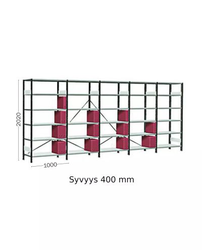 Small storage rack 5 sections 410 x 5060 x 2020 mm Small storage rack 5 sections 410 x 5060 x 2020 mm