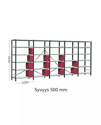 Small storage rack 5 sections 510 x 5060 x 2020 mm Small storage rack 5 sections 510 x 5060 x 2020 mm