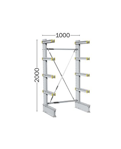 Lightweight outshelf GL, 2-post 2000mm, outrigger 1x500 mm Lightweight outshelf GL, 2-post 2000mm, outrigger 1x500 mm