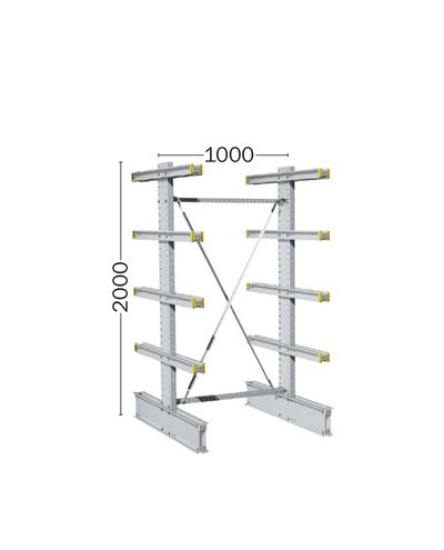 Light external shelf GL, 2 columns 2000mm, extension 2x500 mm Light external shelf GL, 2 columns 2000mm, extension 2x500 mm