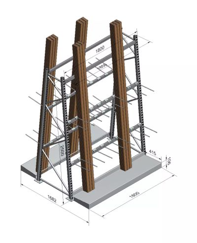 List shelf, 2-sided, extension RAL7035 List shelf, 2-sided, extension RAL7035