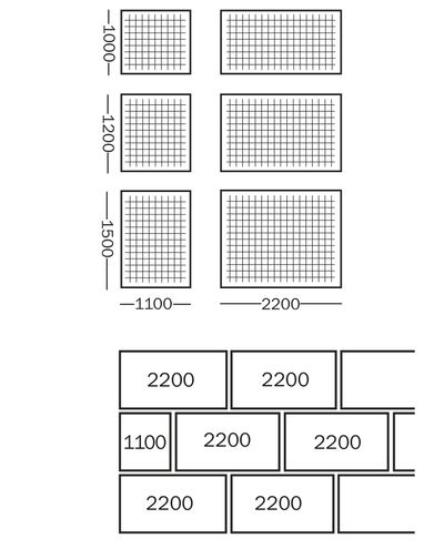 Rear protection mesh 1500 x 1100 mm, RAL 9018