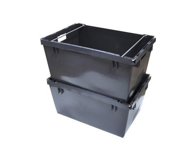 Moving box with stacking handles