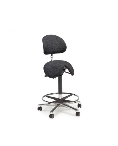 Saddle chair StepSit with backrest, high, fabric Saddle chair StepSit with backrest, high, fabric