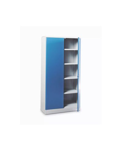 Fitted industrial shelving cabinet, 4 shelves