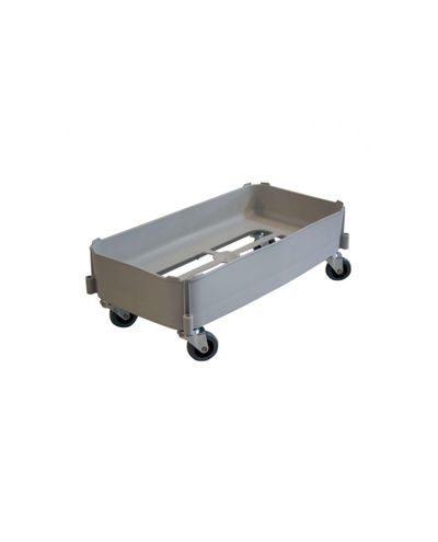 Plastic waste bin wheeled tray