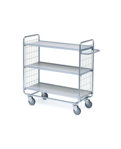 Shelving trolley 100-series 930 x 460 x 1120 mm, 3-level, laminate shelves Shelving trolley 100-series 930 x 460 x 1120 mm, 3-level, laminate shelves