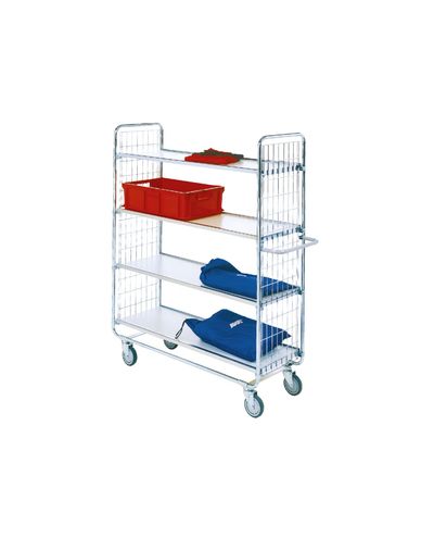 Shelving trolley 100 series 1380 x 460 x 1585 mm, 4 levels, laminate shelves Shelving trolley 100 series 1380 x 460 x 1585 mm, 4 levels, laminate shelves