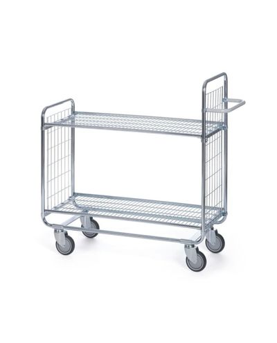 Shelving trolley 100-series 1380 x 460 x 1120 mm, 2-level, slatted shelves Shelving trolley 100-series 1380 x 460 x 1120 mm, 2-level, slatted shelves