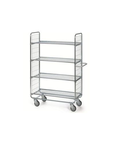Shelving trolley 100-series 1380 x 460 x 1585 mm, 4-tier, slatted shelves Shelving trolley 100-series 1380 x 460 x 1585 mm, 4-tier, slatted shelves