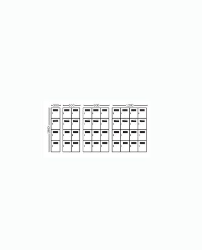 Locker cabinet 1 x 4 compartments 300 x 1800 mm Handy Ewo