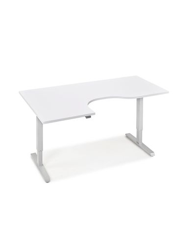 Electric table Economy Basic, L-type 1800 x 1050 mm white