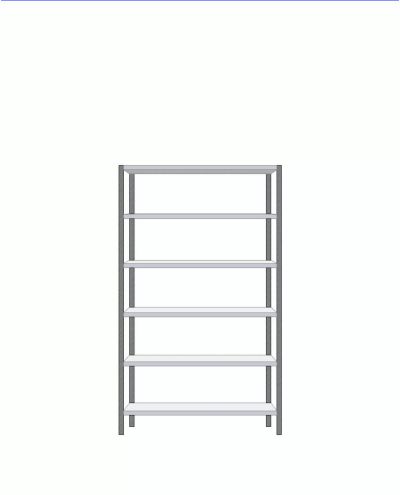 Small storage shelf 400x1280x2020mm Small storage shelf 400x1280x2020mm
