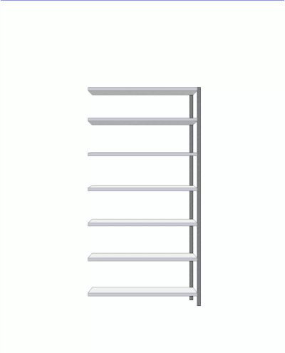 Small storage shelf extension 400x1280x2295mm Small storage shelf extension 400x1280x2295mm
