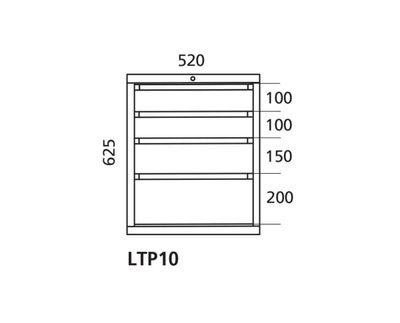 Drawer 10 Handy Industrial, drawers 100, 100, 150, 200 mm Drawer 10 Handy Industrial, drawers 100, 100, 150, 200 mm