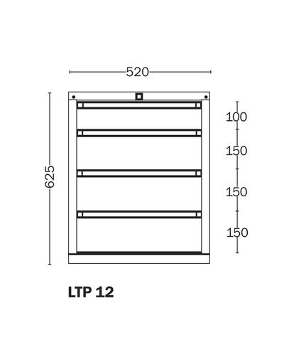 Box tray 12 Handy Industrial, boxes 100, 3 x 150 mm Box tray 12 Handy Industrial, boxes 100, 3 x 150 mm