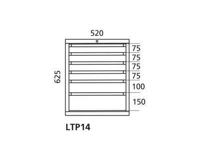 Box tray 14 Handy Industrial, boxes 4 x 75, 100, 100 mm Box tray 14 Handy Industrial, boxes 4 x 75, 100, 100 mm