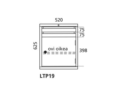 Drawer 19 Handy Industrial, drawers 2 x 75 mm, 398 mm Drawer 19 Handy Industrial, drawers 2 x 75 mm, 398 mm