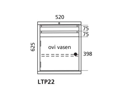 Drawer 22 Handy Industrial, drawers 2 x 75 mm, 398 mm Drawer 22 Handy Industrial, drawers 2 x 75 mm, 398 mm
