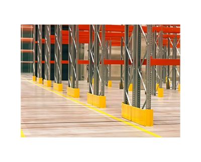 Impact protection for 2-sided shelf end