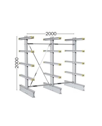 Light external shelf 2-sided, 3-post