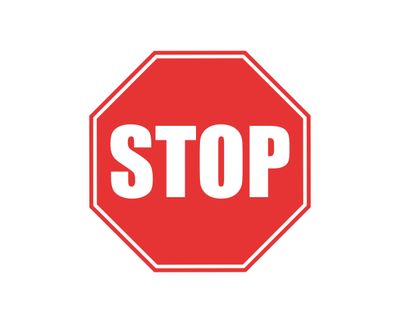 STOP attention sticker