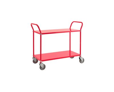 2 level shelf trolley, red 2 level shelf trolley, red