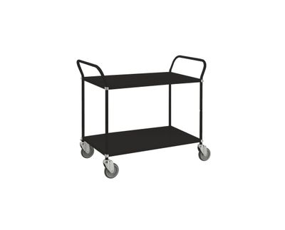 2 level shelf trolley, black 2 level shelf trolley, black