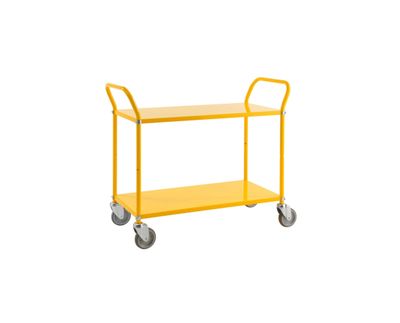 2 level shelf trolley, yellow 2 level shelf trolley, yellow