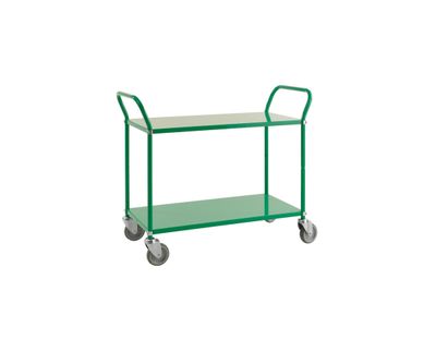 2 level shelf trolley, green 2 level shelf trolley, green