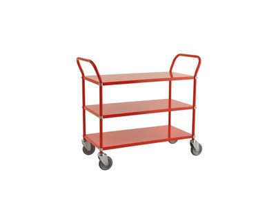 3 level shelf trolley, red 3 level shelf trolley, red