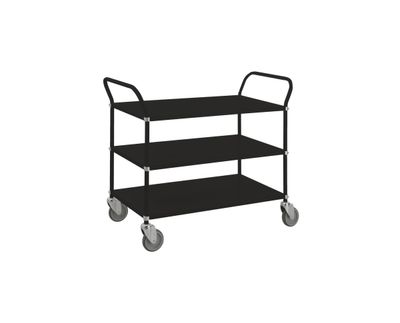 3 level shelving trolley, black 3 level shelving trolley, black