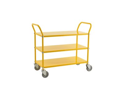 3 level shelf trolley, yellow 3 level shelf trolley, yellow