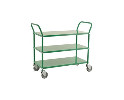 3 level shelf trolley, green 3 level shelf trolley, green