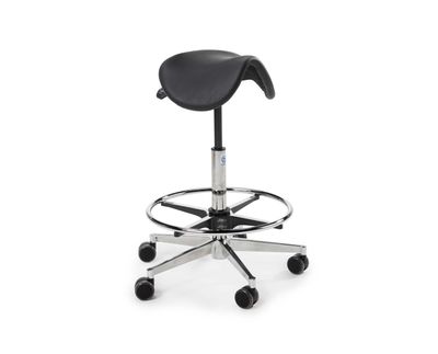Saddle chair Ryhti, high model, black leather Saddle chair Ryhti, high model, black leather