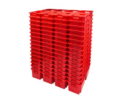 Schoeller Arca moving box 600x400x300mm, red, 128 pieces