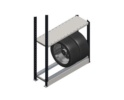 Ring tray for storage shelf of boxes