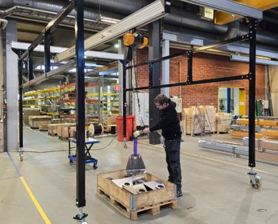 Mobile work platform crane