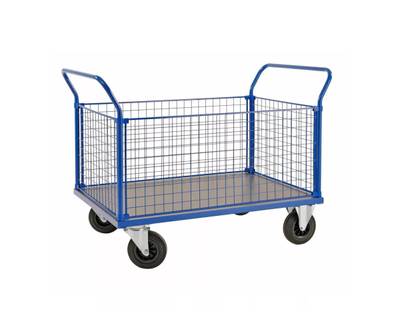 Pallet truck with mesh walls 500 kg, 1166x700x1020 mm Pallet truck with mesh walls 500 kg, 1166x700x1020 mm