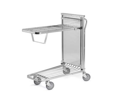 Shop trolley with sprung upper deck Shop trolley with sprung upper deck