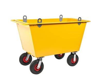 Construction site trailer with cranes, pneumatic rubber wheels Construction site trailer with cranes, pneumatic rubber wheels