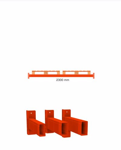 Horizontal beam C34BX 100/80/13 - 2300mm 2x Fin platform