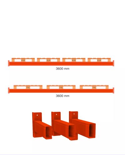 Horizontal beam C35BX 140/50/15 - 3600mm 4x Eur or 3x Fin platform