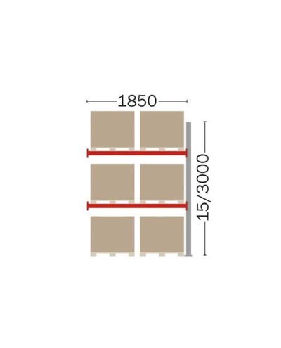 Pallet rack extension for 6 EUR pallets, 3000 mm Pallet rack extension for 6 EUR pallets, 3000 mm