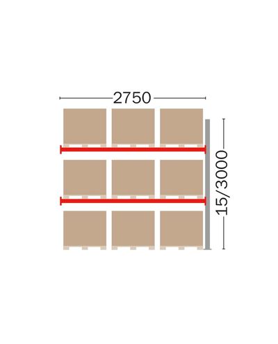Pallet rack extension for 9 EUR pallets, 3000 mm Pallet rack extension for 9 EUR pallets, 3000 mm