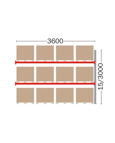 Pallet rack extension for 12 EUR pallets, 3000 mm Pallet rack extension for 12 EUR pallets, 3000 mm