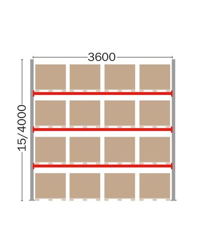 Pallet rack basic part for 16 EUR pallets, 4000 mm Pallet rack basic part for 16 EUR pallets, 4000 mm