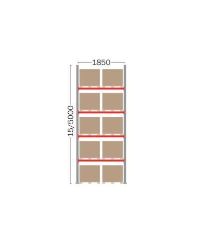 Pallet rack basic part for 10 EUR pallets, 5000 mm Pallet rack basic part for 10 EUR pallets, 5000 mm