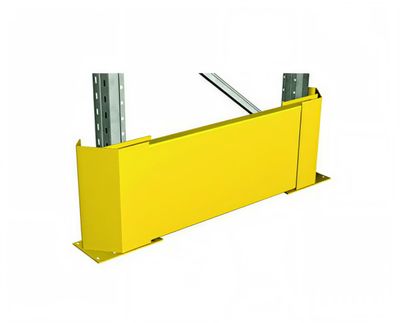 Impact protection for 1-sided pallet rack, attention colour yellow